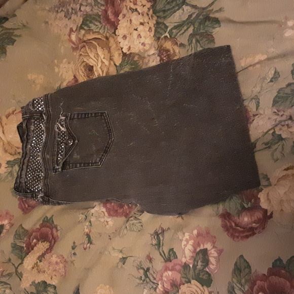 DG2 Embellished studded Acid Washed Distressed Jeans Plus size Woman's 16 - Picture 3 of 12